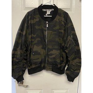 Victorias Secret PINK Flight Camo Jacket Zipper Size L Oversized